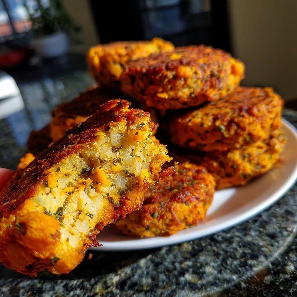 Baked Sweet Potato Chickpea Cakes
