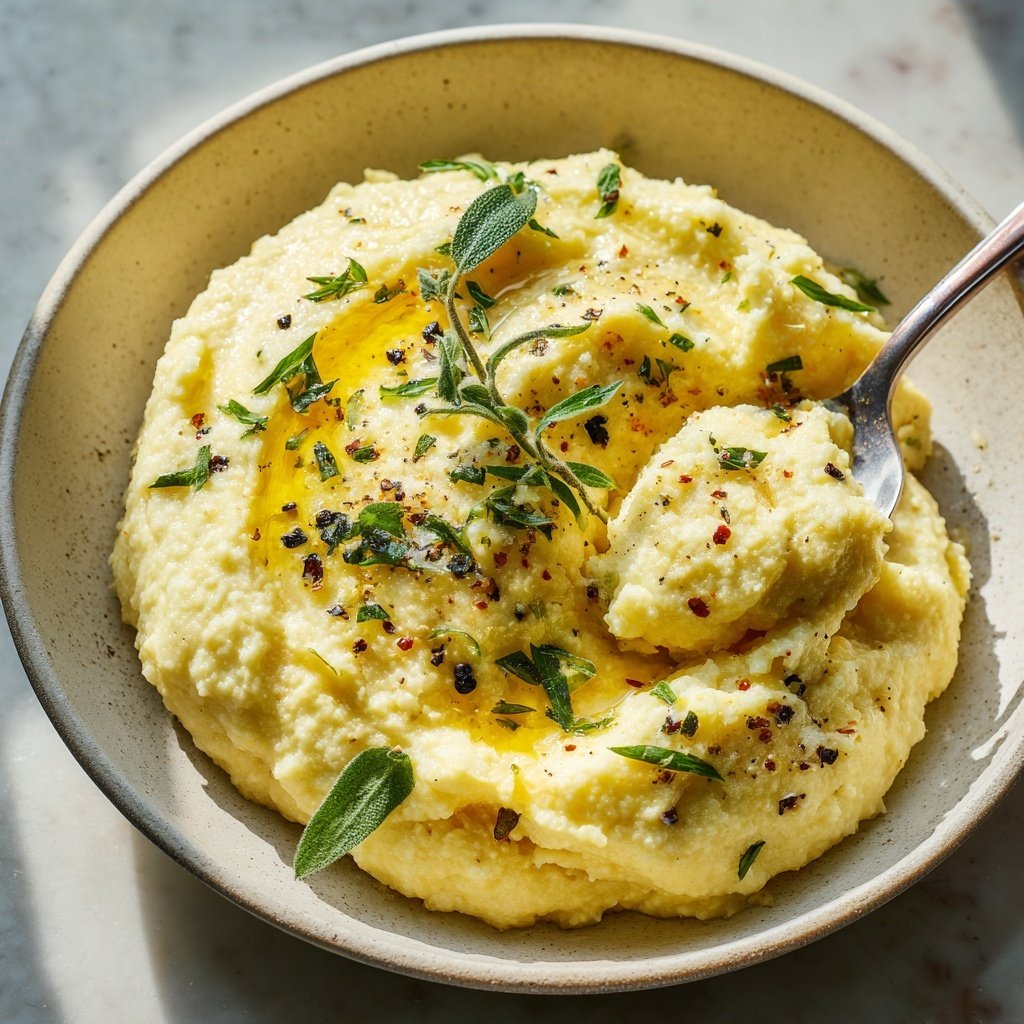Romantic Creamy Garlic Polenta