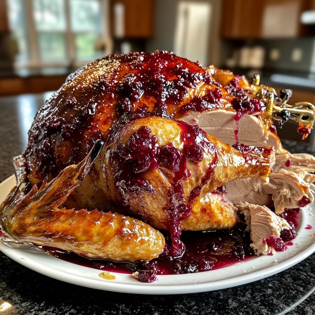 Roasted Turkey with Cranberry Glaze