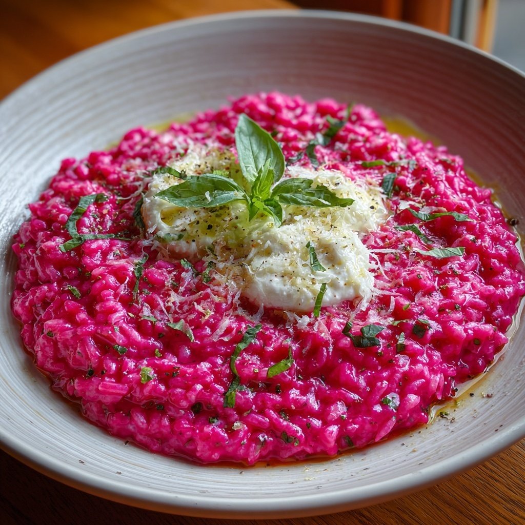 Beet Risotto with Goat Cheese