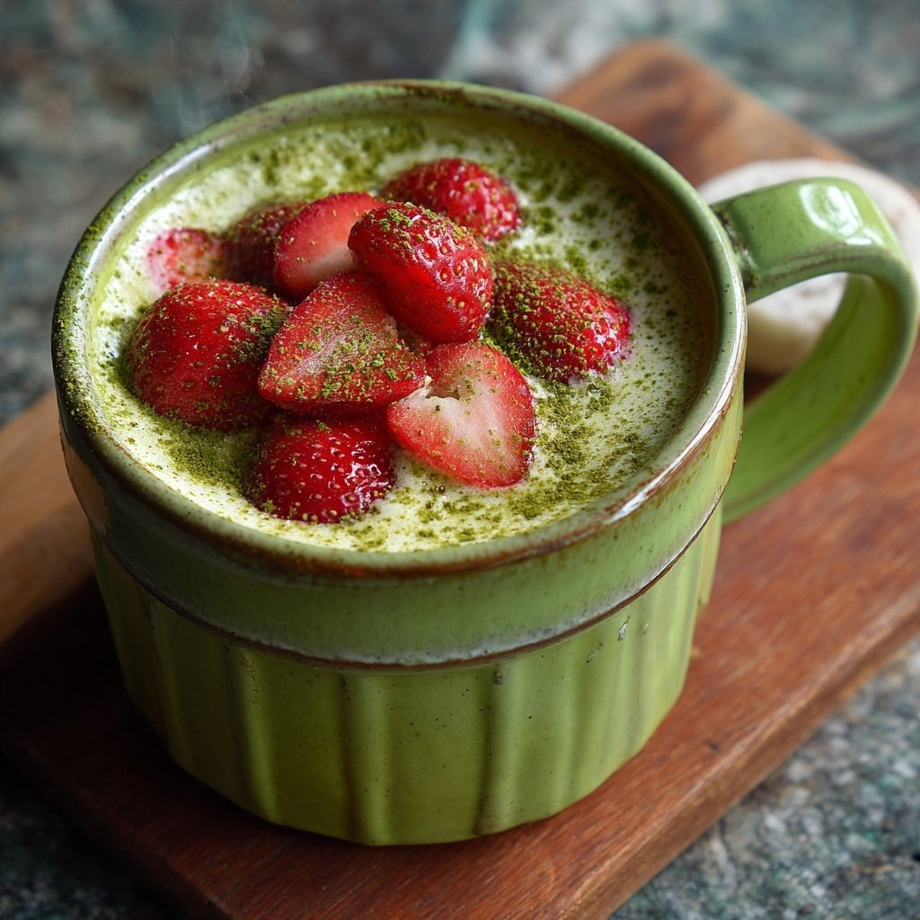 Warm Strawberry Vanilla Matcha