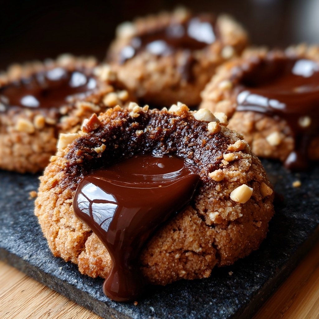 Chocolate Hazelnut Thumbprint Cookies