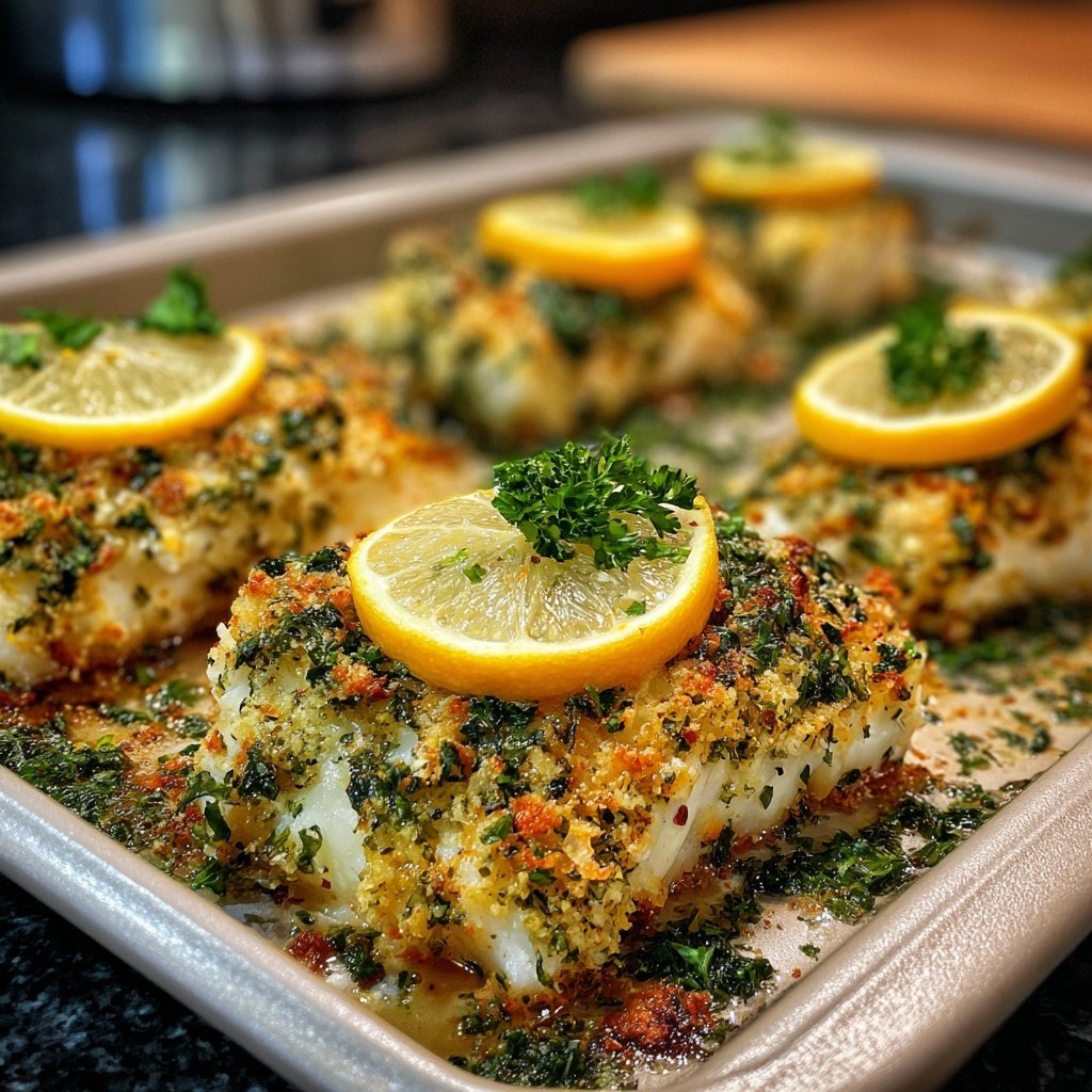 Lemon Herb Baked Cod With Rice