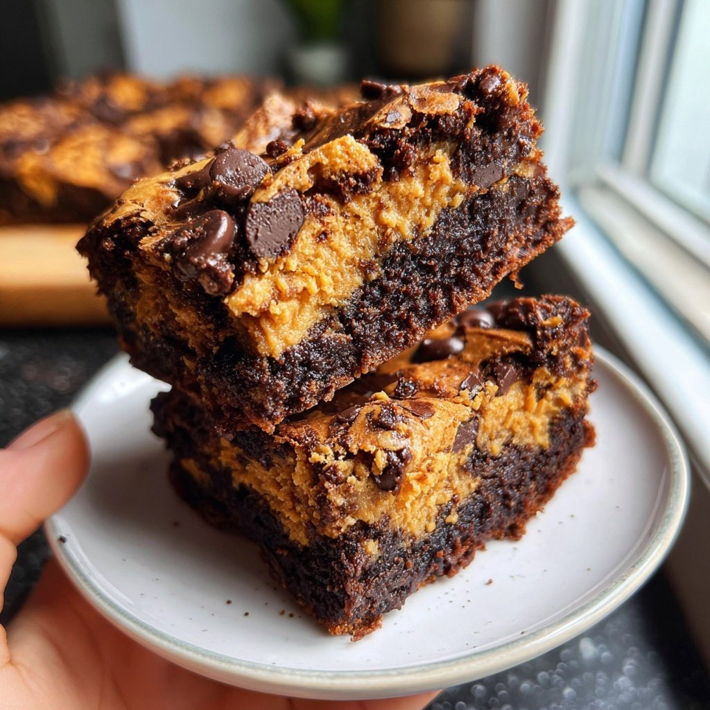 Cottage Cheese Brownies with Cashew Butter