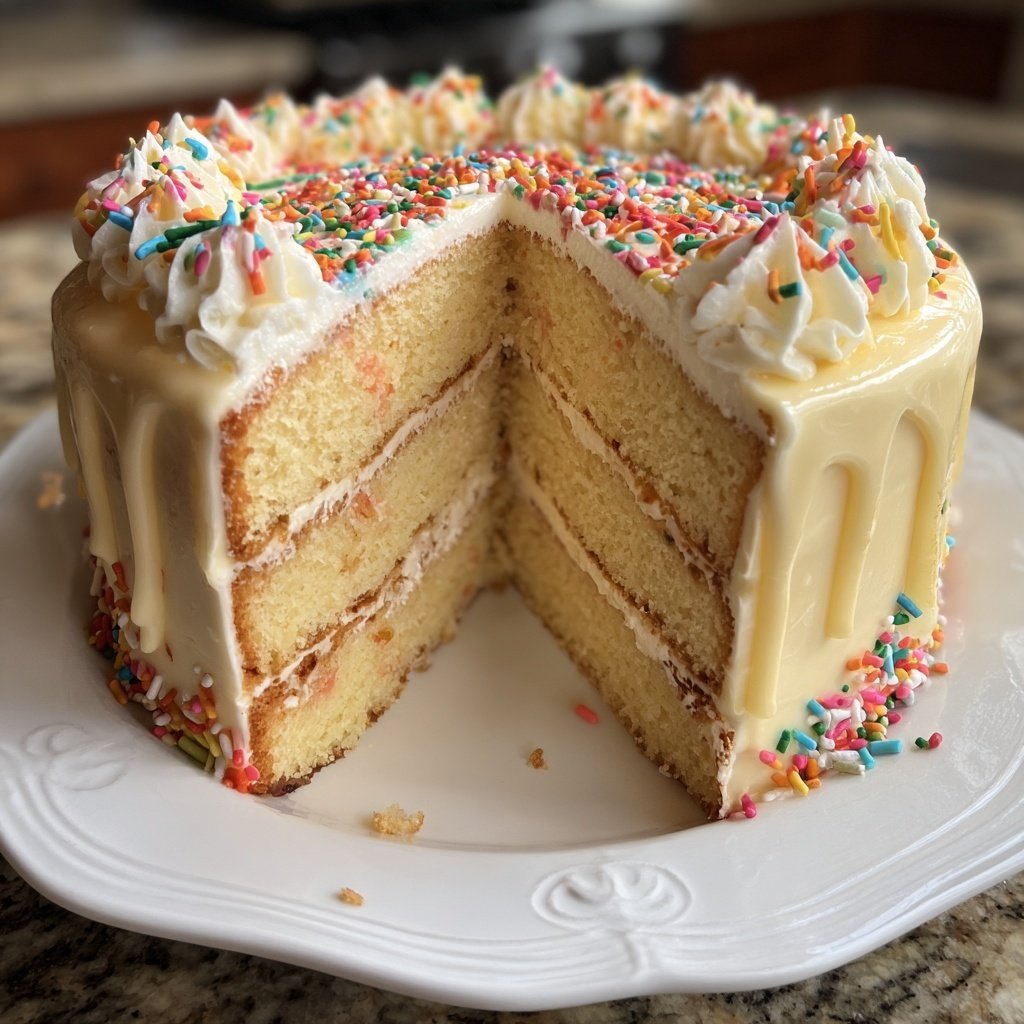 Classic Vanilla Birthday Cake