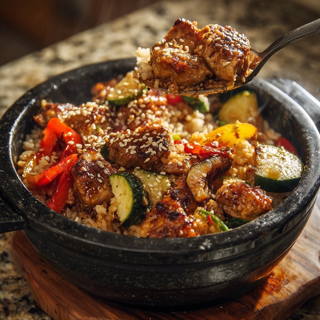 High Protein Chicken Rice Bowl