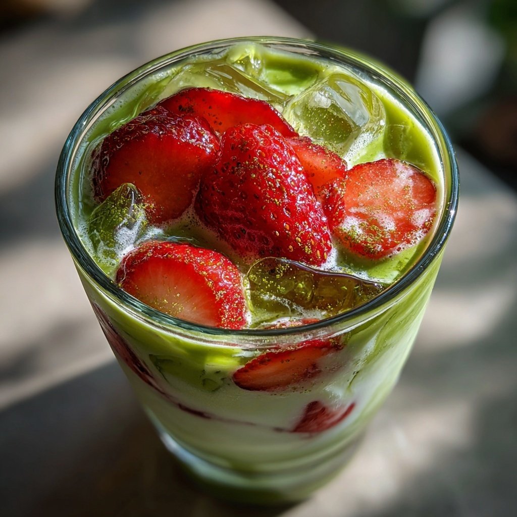 Iced Strawberry Matcha Latte