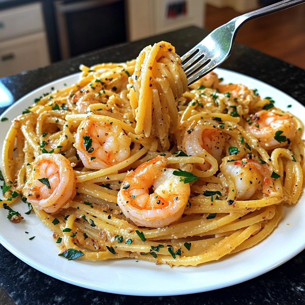 15-Minute Garlic Shrimp Pasta