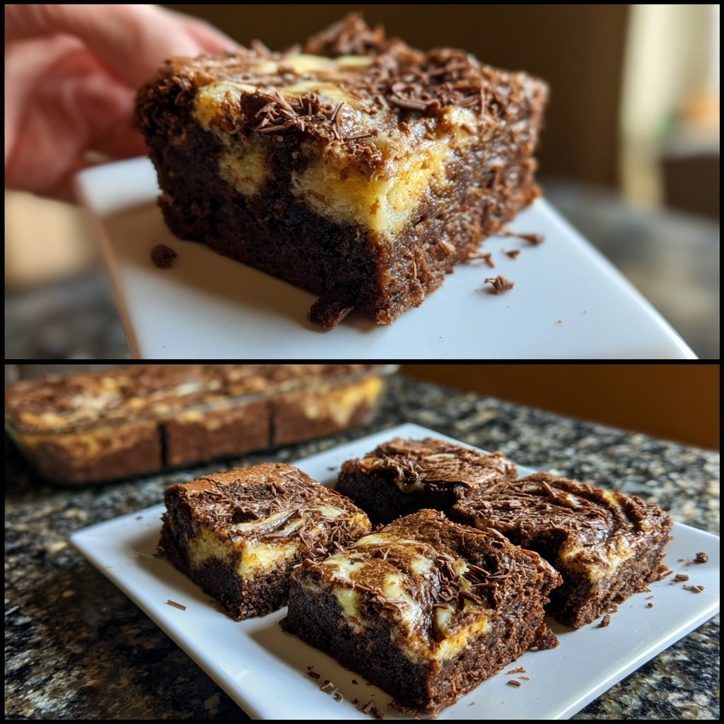 Cottage Cheese Brownies with Espresso Swirl