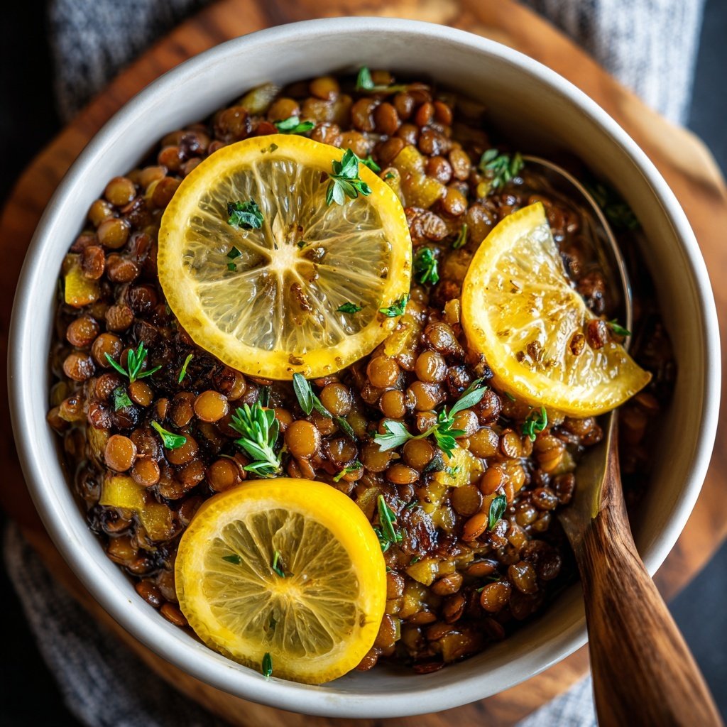 Healthy Lunch Lemon Lentil Bowl