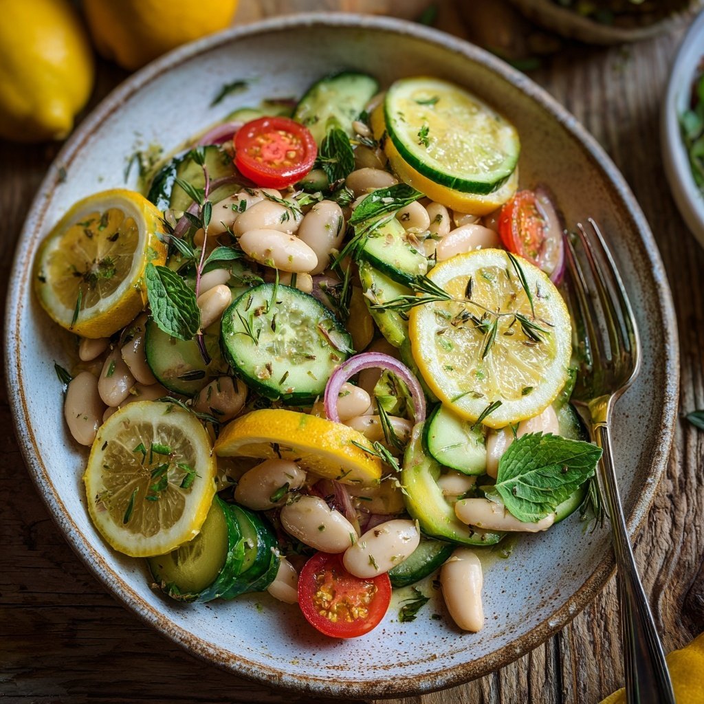 Healthy Lunch White Bean Lemon Salad